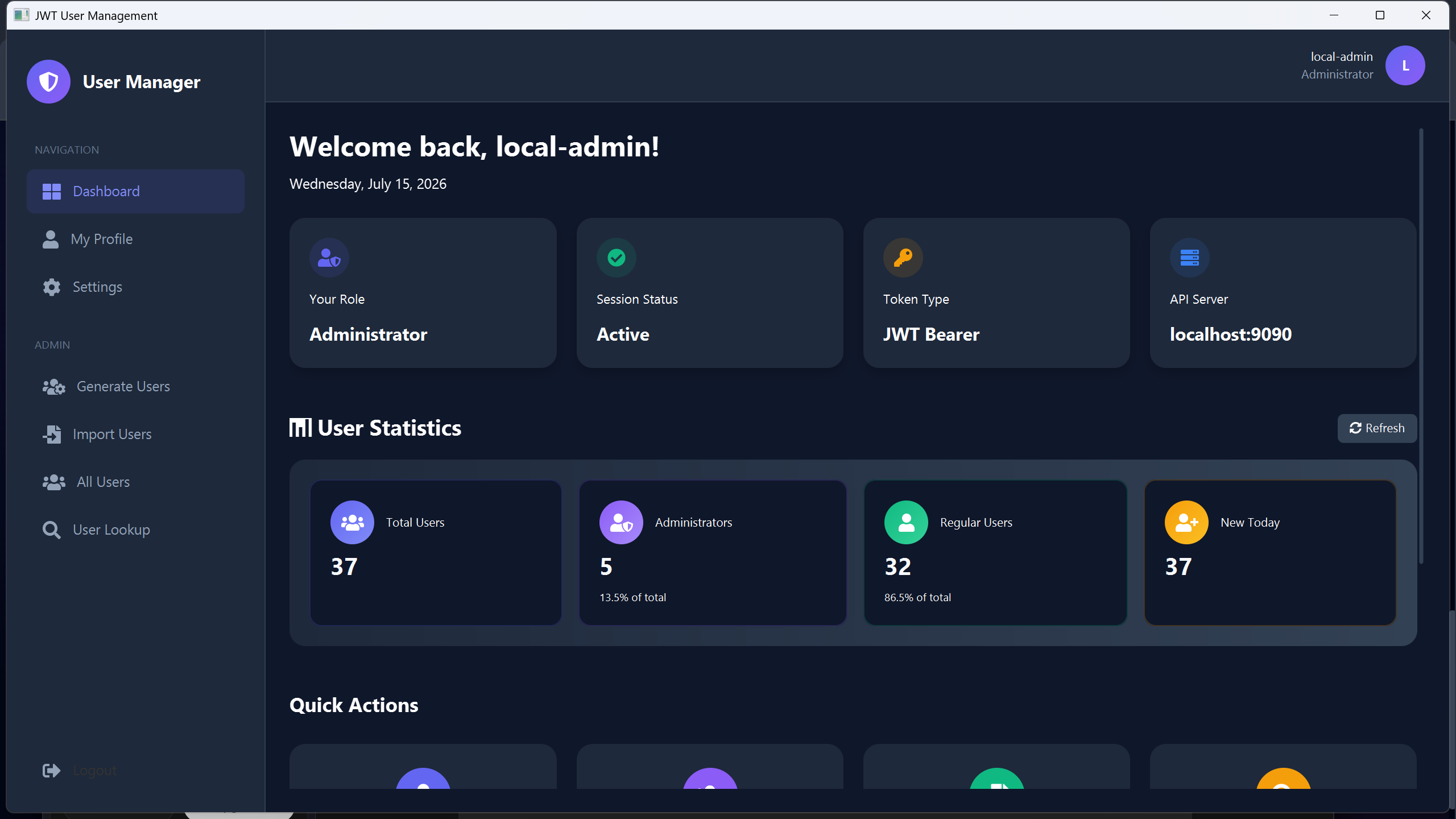 Team Access Hub administrator dashboard with access statistics